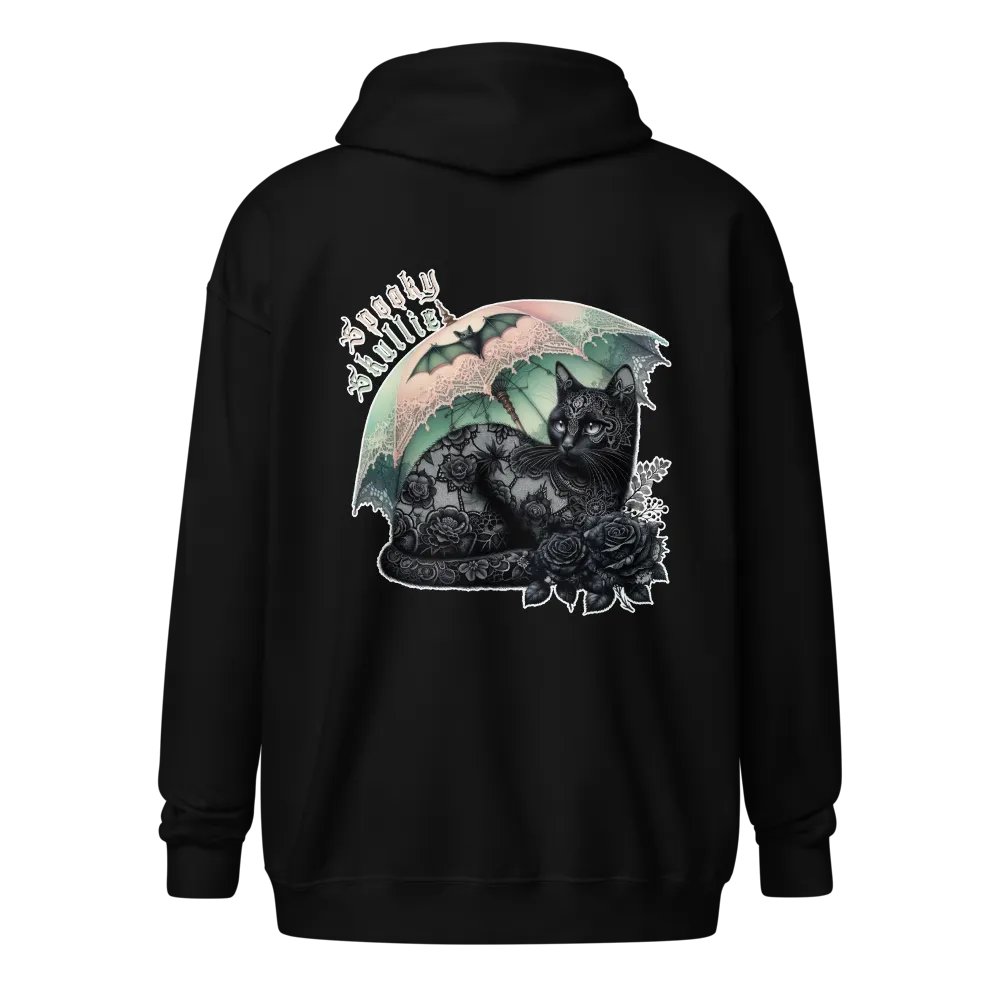 Black Cat Zipper Hoodie product image (1)