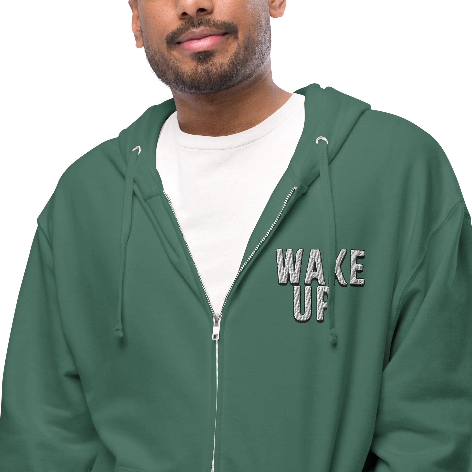 “Wake Up” zip hoodie – cinematic rock fleece from Seven Shades of Nothing - Fleece Zip Up Hoodie product image (10)