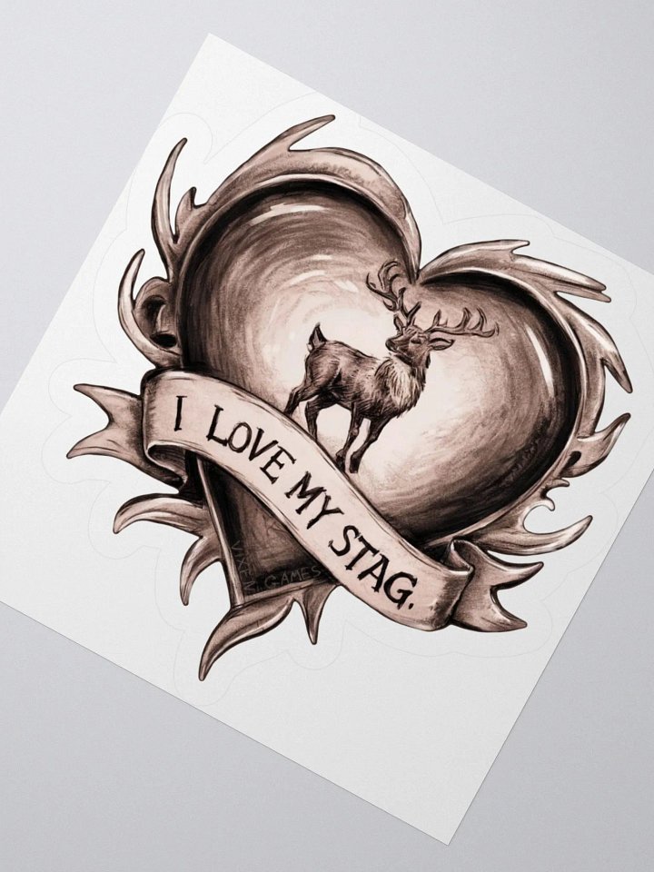 I Love My Stag Pencil and wash vinyl sticker for the loving Vixen Hotwife product image (4)