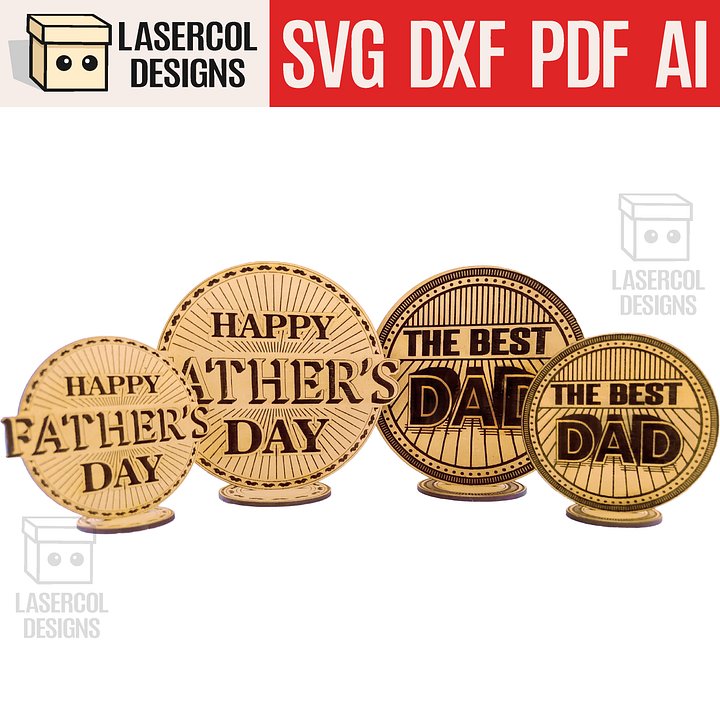 Father's Day Gift Plaque (2 Sizes, 2 Styles) - Laser Cut Files product image (1)
