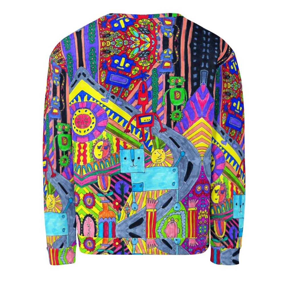 Abstract Colourful Doodle Robots Unisex Sweatshirt product image (5)
