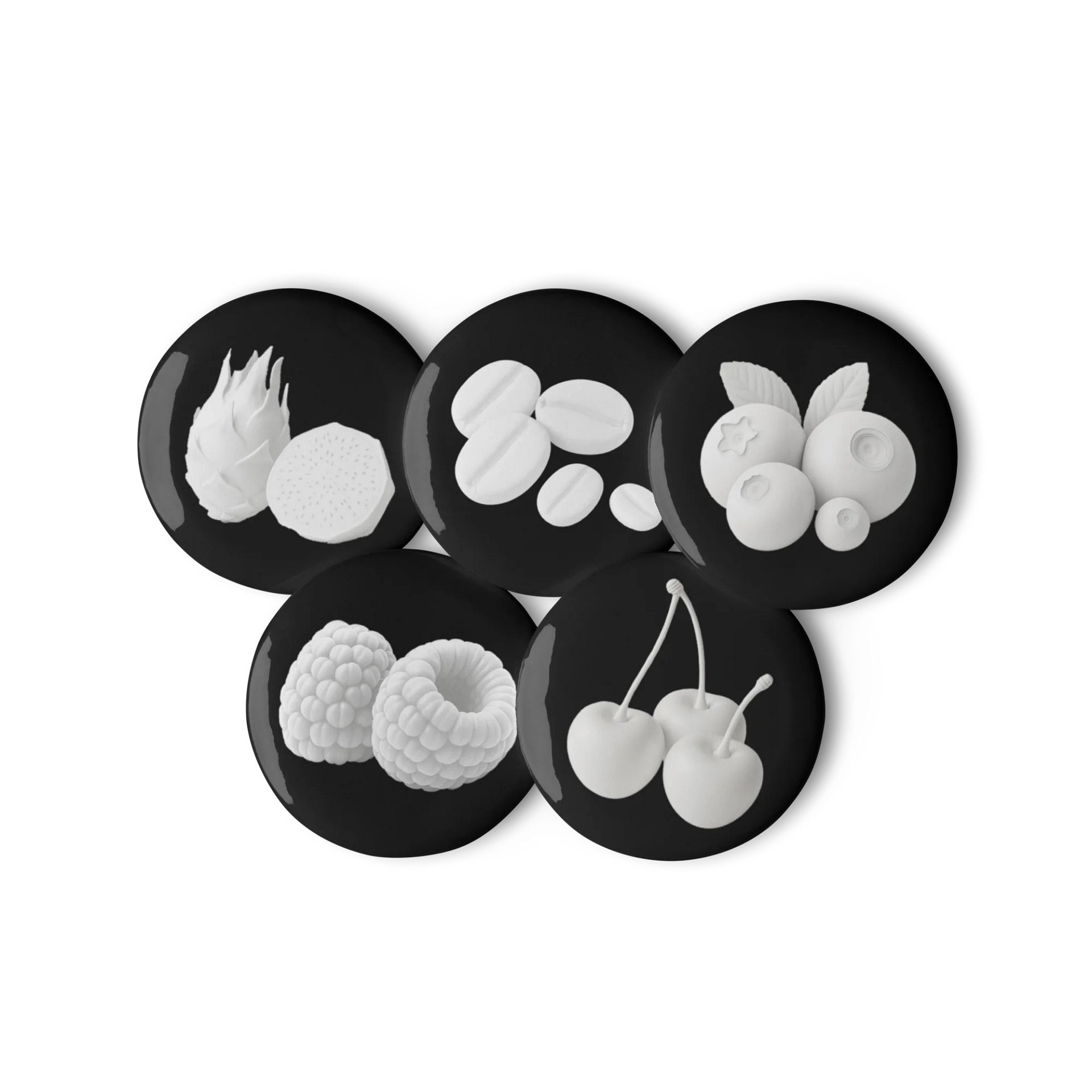 White Fruits Pin Button Set product image (2)