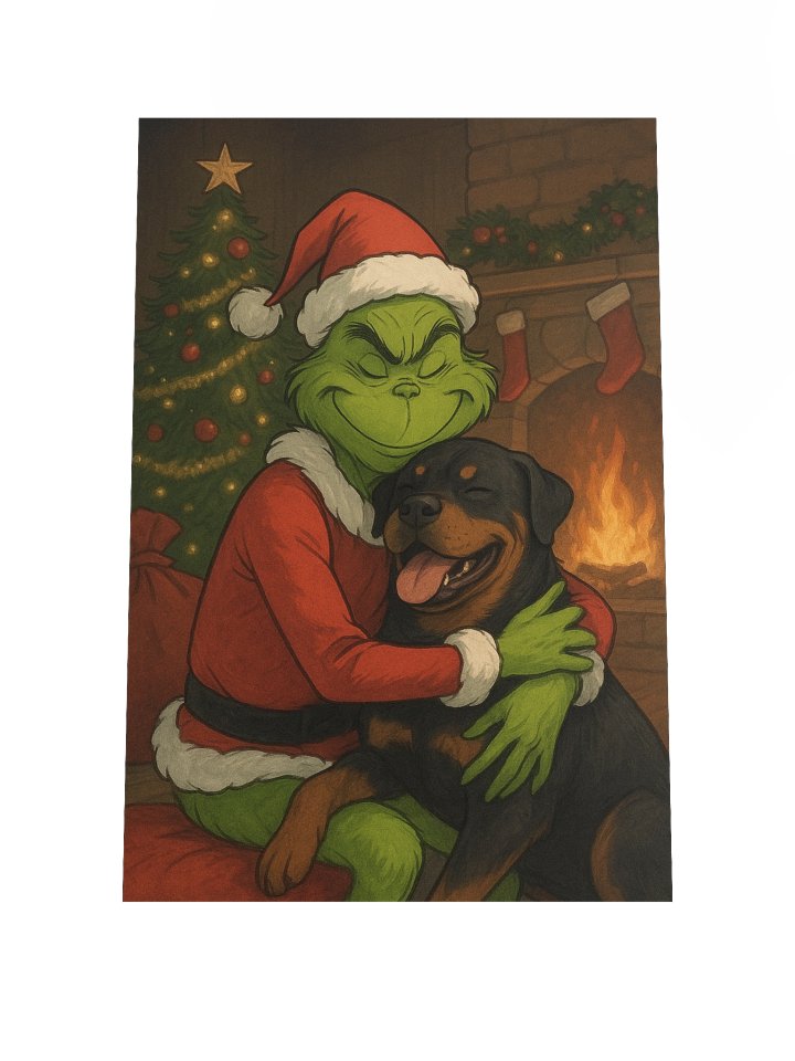 Grinch & Rottweiler Christmas Poster product image (1)