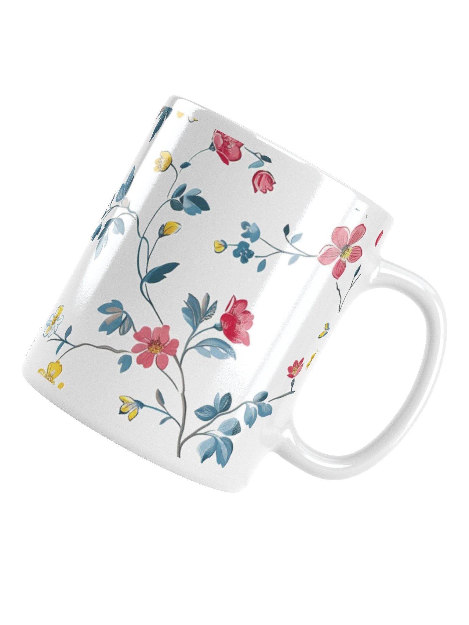 Multicolor Floral White Glossy Ceramic Mug by Treasure Pie product image (11)