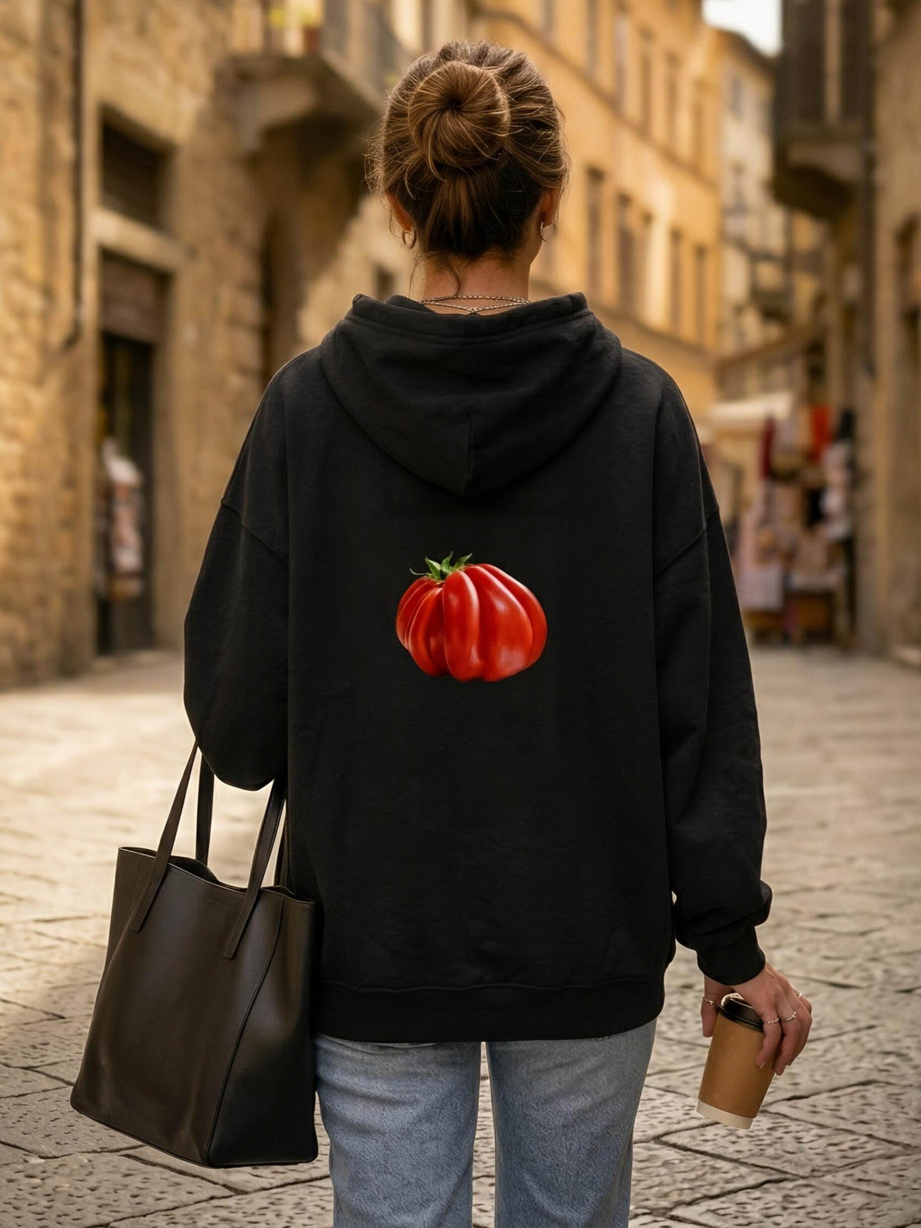 Juicy Heirloom Tomato Hoodie | Oversized Botanical Streetwear product image (10)