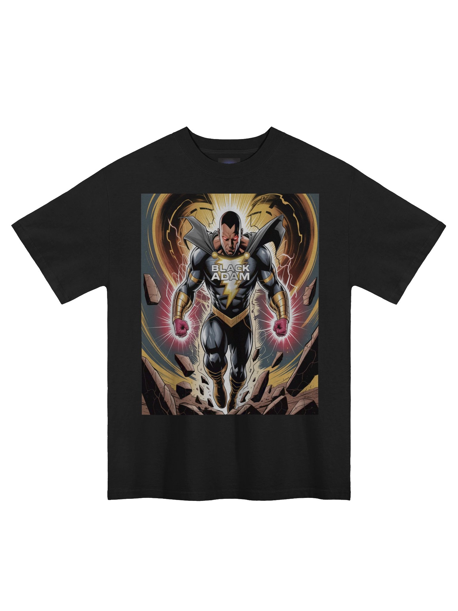 Black Adam Kahndaq Fury Oversized Faded T-Shirt – Shazam Lightning Eclipse product image (3)