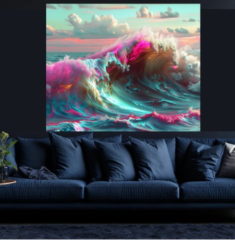 Neon Waves Wall Art product image (6)