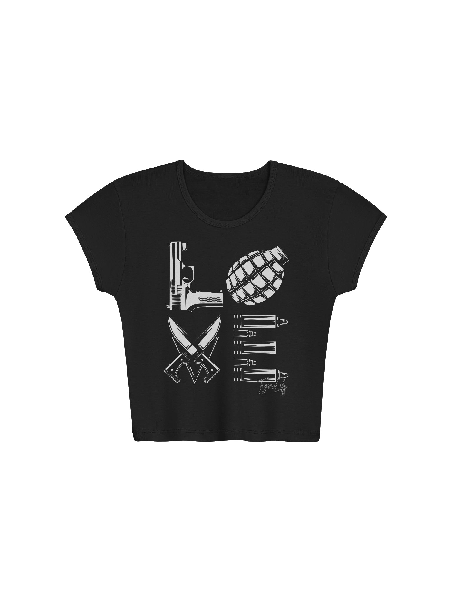Tiger Lily Weapon Graphic Baby Tee product image (3)