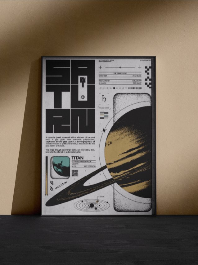 Dominion : Saturn — Bold Brutalist Digital Print for Modern Interior product image (2)