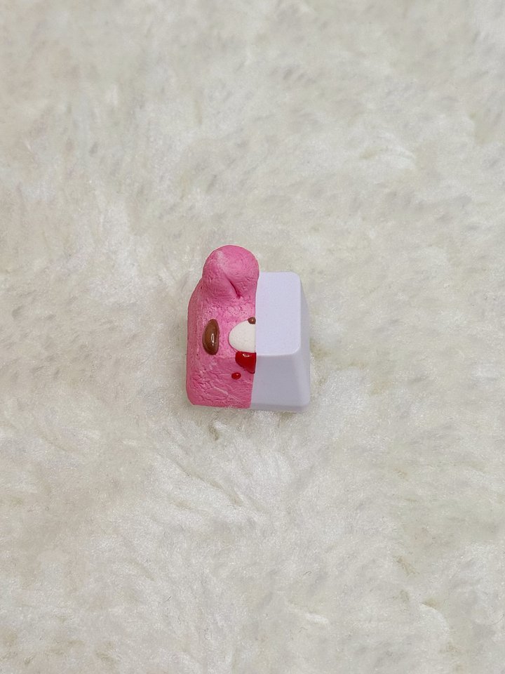 Pink on White Gloomy Bear Keycap product image (1)