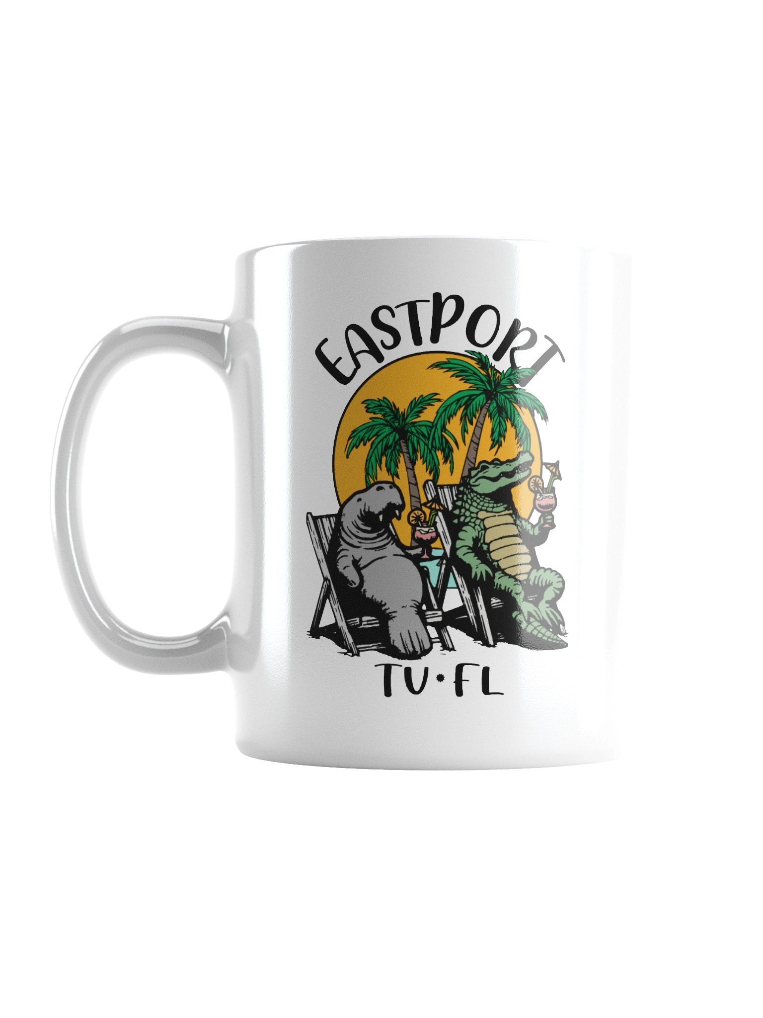 Eastport TV Florida USA Fun Manatee Alligator Design Coffee Mug product image (1)