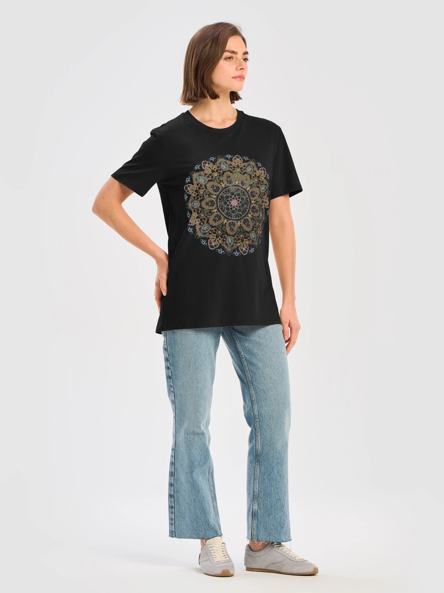Boho Mandala T-Shirt – Vintage Floral Mandala Tee | Sacred Geometry Yoga Meditation Shirt | product image (11)