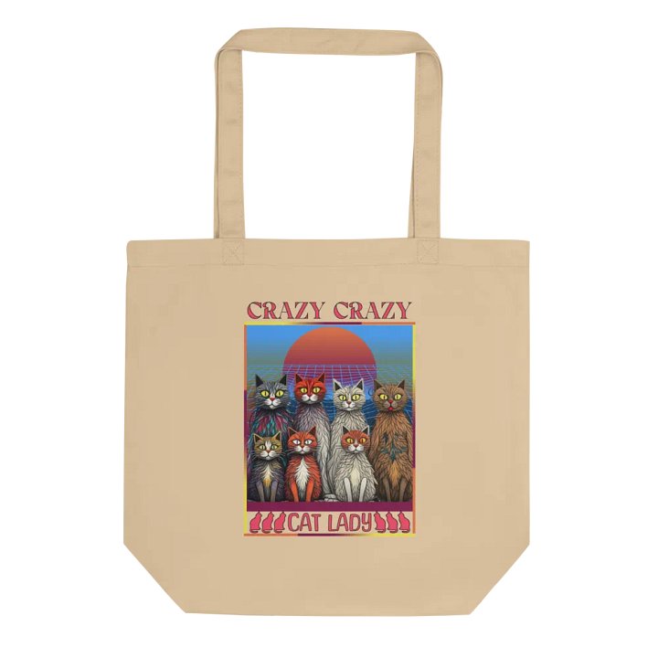 Crazy Crazy Cat Lady Sunset Tote Bag product image (1)
