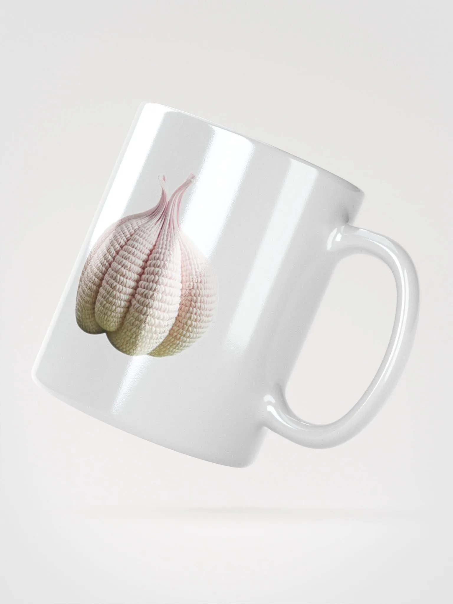 CozyAvocado White Glossy Garlic Mug #1 product image (2)