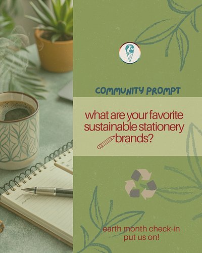 earth month check-in 🌍✨
ㅤ
what are your favorite sustainable stationery brands?
ㅤ
notebooks
pens
highlighters
sticky notes
ㅤ
...