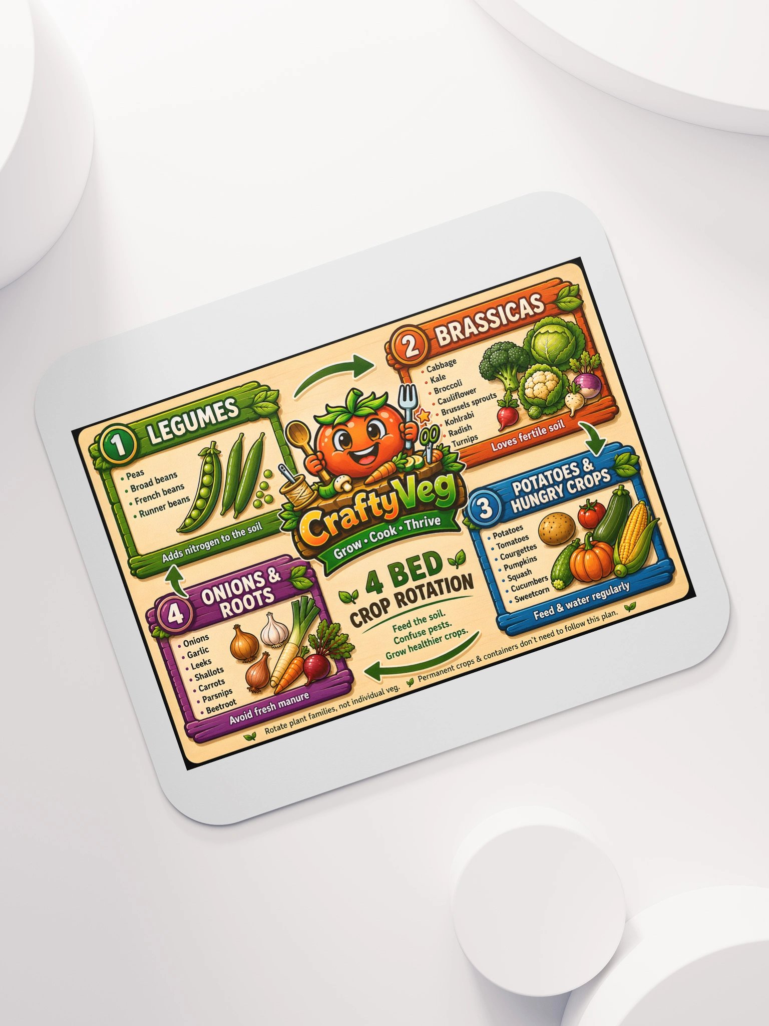 CraftyVeg 4-Bed Crop Rotation Mouse Mat product image (7)