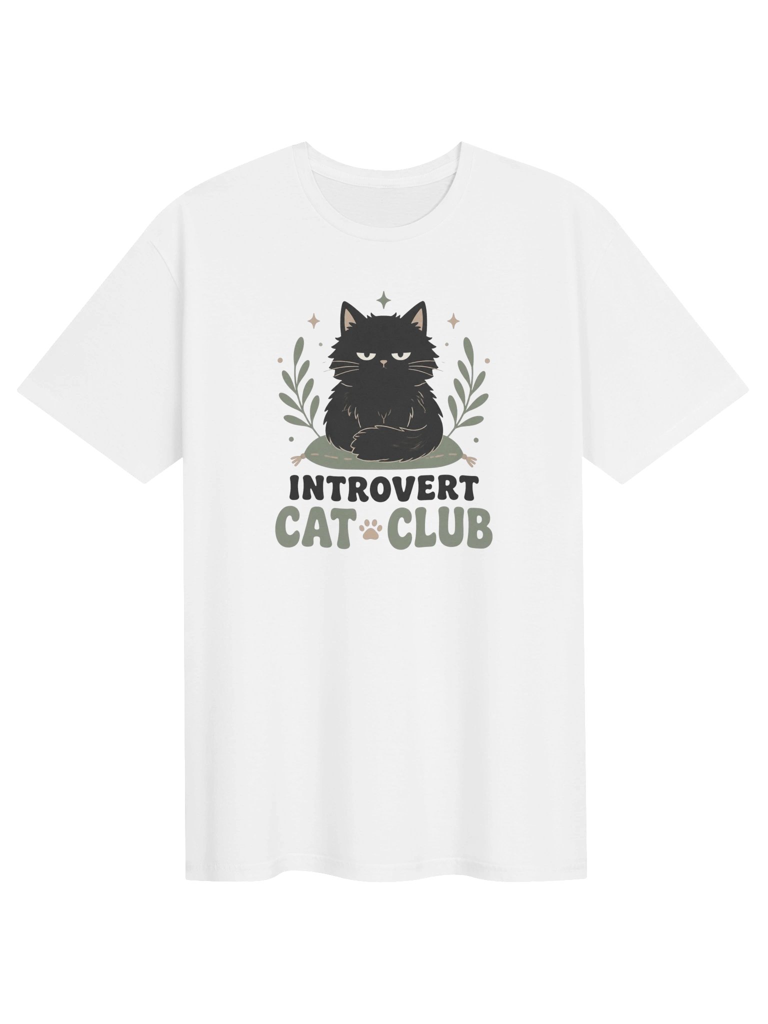 Introvert Cat Club T-Shirt – Funny Black Cat Design for Introverts and Cat Lovers product image (1)