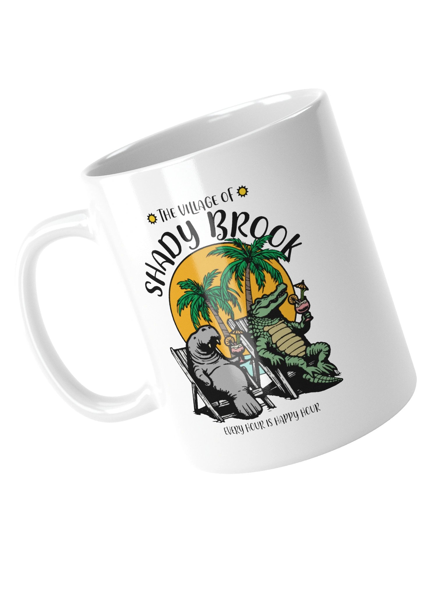 The Village of Shady Brook TV Florida USA Fun Manatee Alligator Design Coffee Mug product image (10)