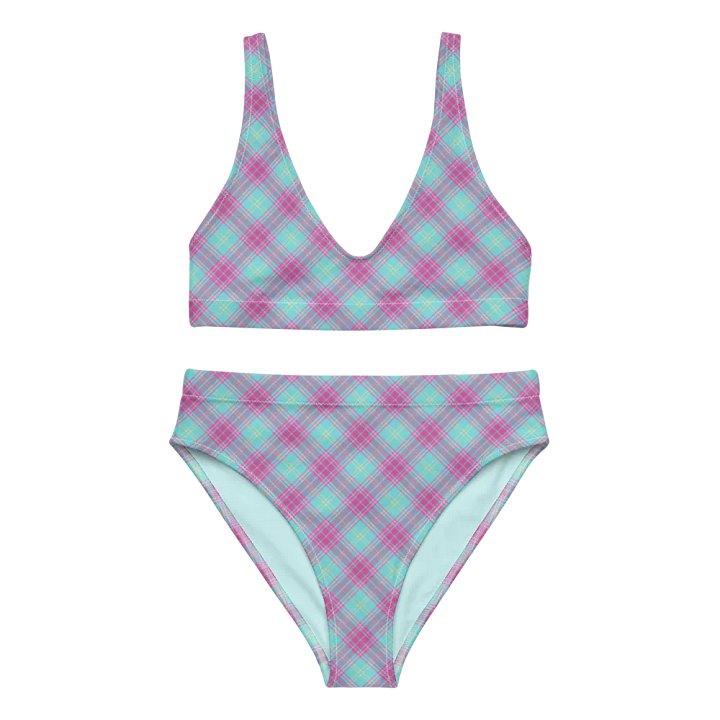 Hot Pink and Aqua Plaid Bikini product image (2)