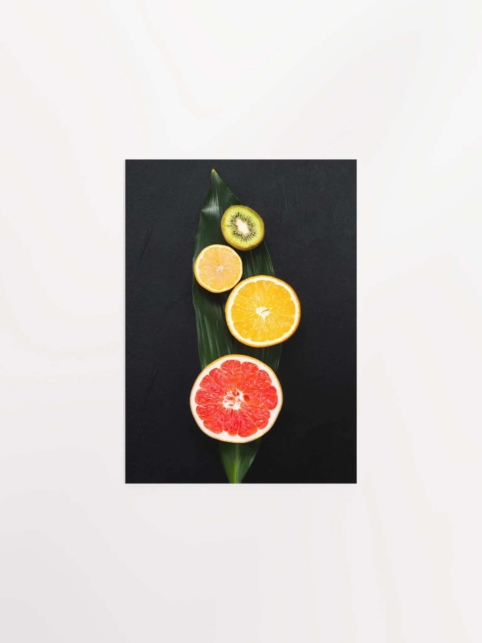Food kitchen poster: Tropical fruits - kiwi tangerine orange grapefruit — Kitchen wall decor, kitchen art print, aesthetic poster product image (1)