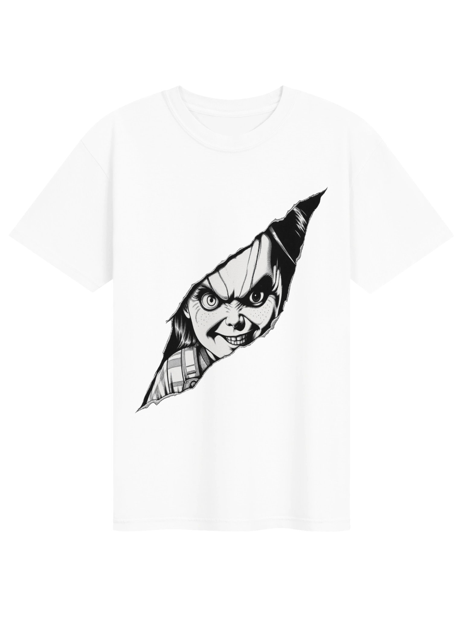 CREEPY KILLER DOLL GRAPHIC T-SHIRT | SPOOKY HORROR GRAPHIC TEE product image (1)
