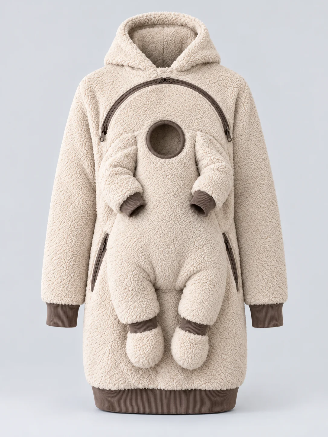 SnugNest™ Sherpa Babywearing Hoodie product image (4)
