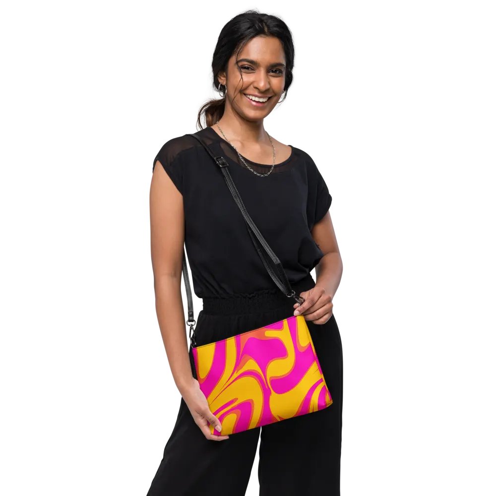 Pink and Yellow Psychedelic Swirls Crossbody Bag product image (10)