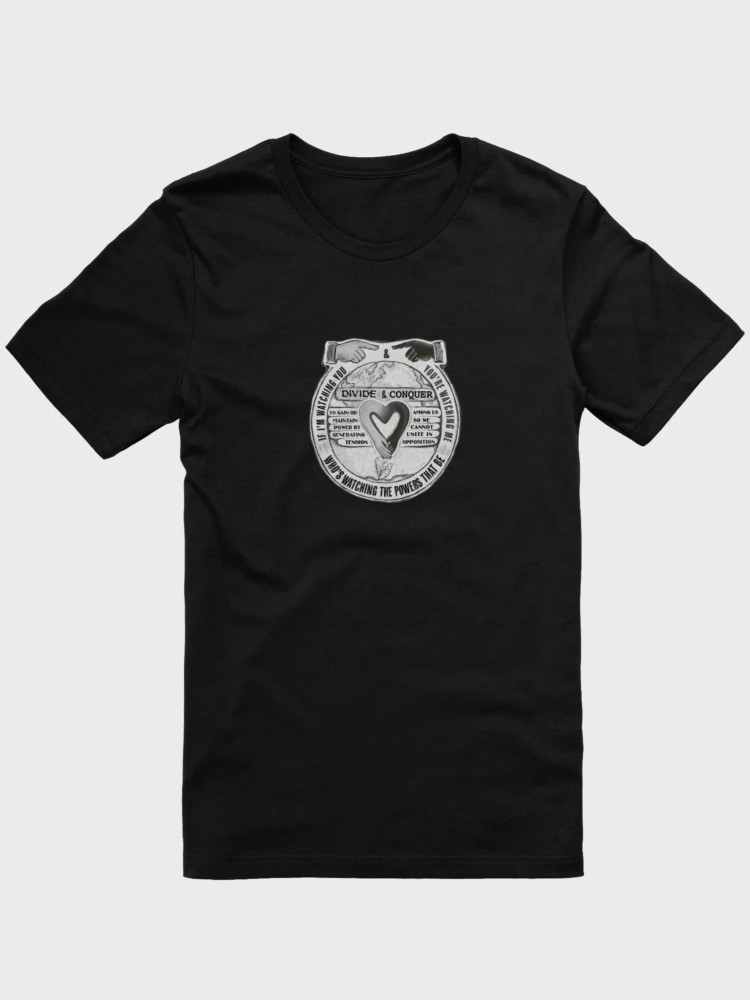Divide & Conquer (Short sleeve T) Black Shirt white lettering product image (3)
