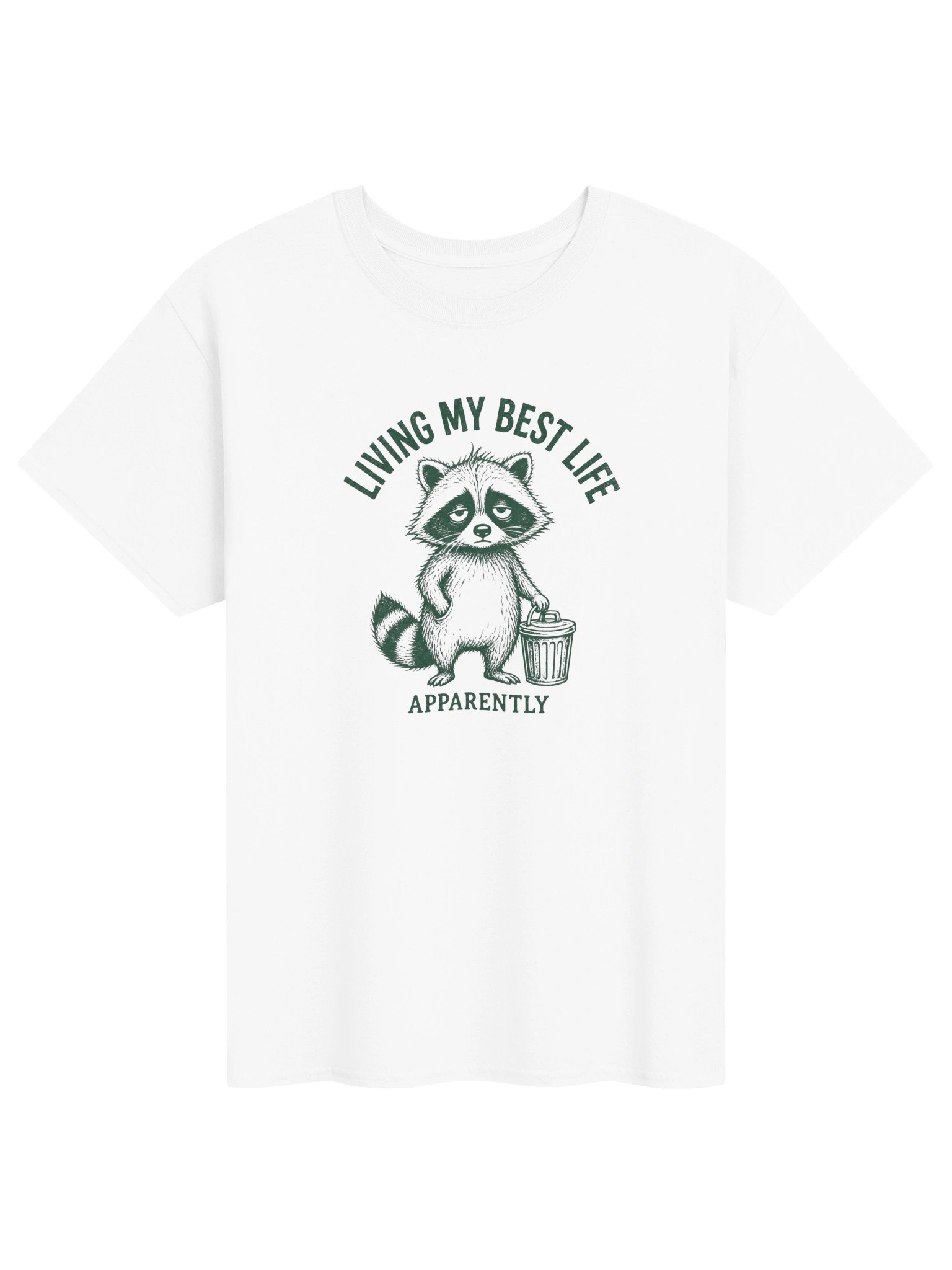 Living My Best Life Apparently Shirt, Funny Raccoon Tee, Sarcastic Animal Lover Gift, Vintage Humor T-Shirt product image (1)