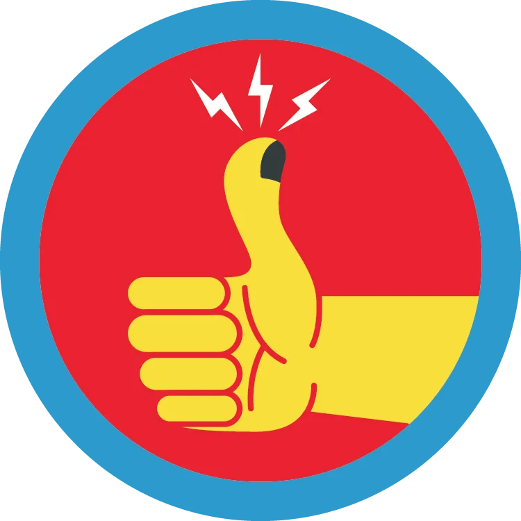 Smashed Thumb (de)Merit Badge Magnet (2 in) product image (1)