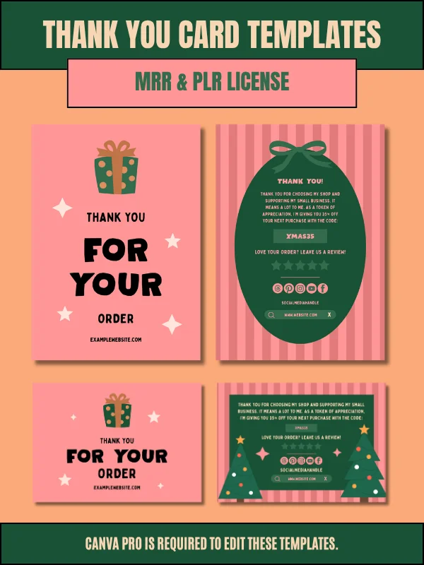 Coquette Christmas Thank You Cards for Customers product image (6)