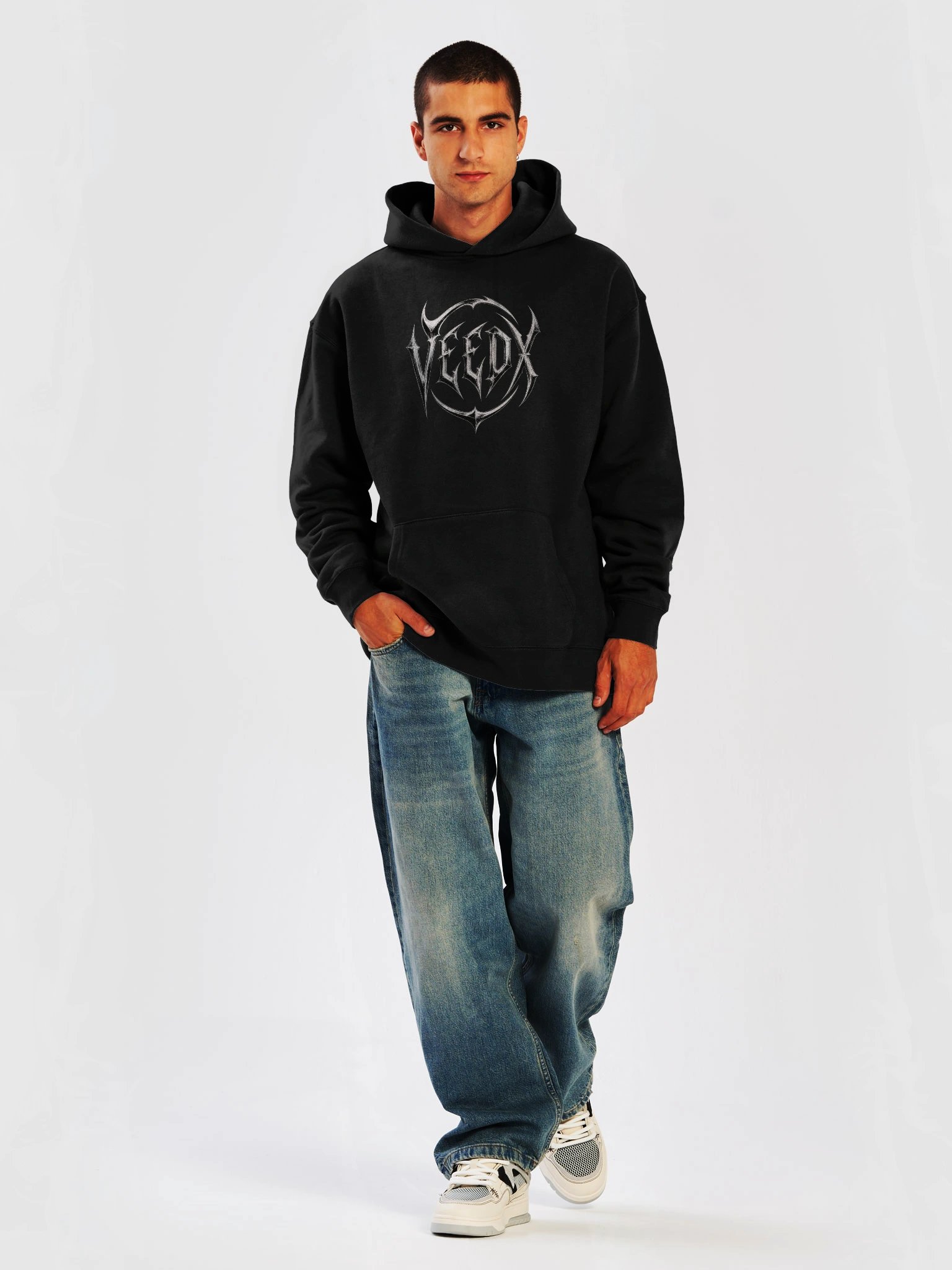 Veedx Distressed Gothic Sigil Oversized Hoodie product image (5)