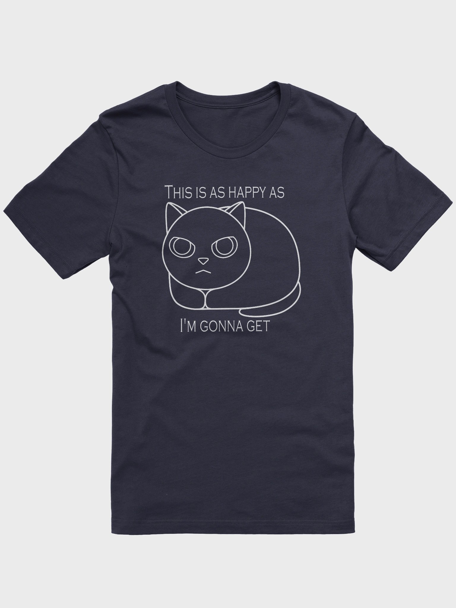 Happy Grumpy Cat (White Print) - Unisex Adult Super Soft Lightweight T-shirt product image (1)