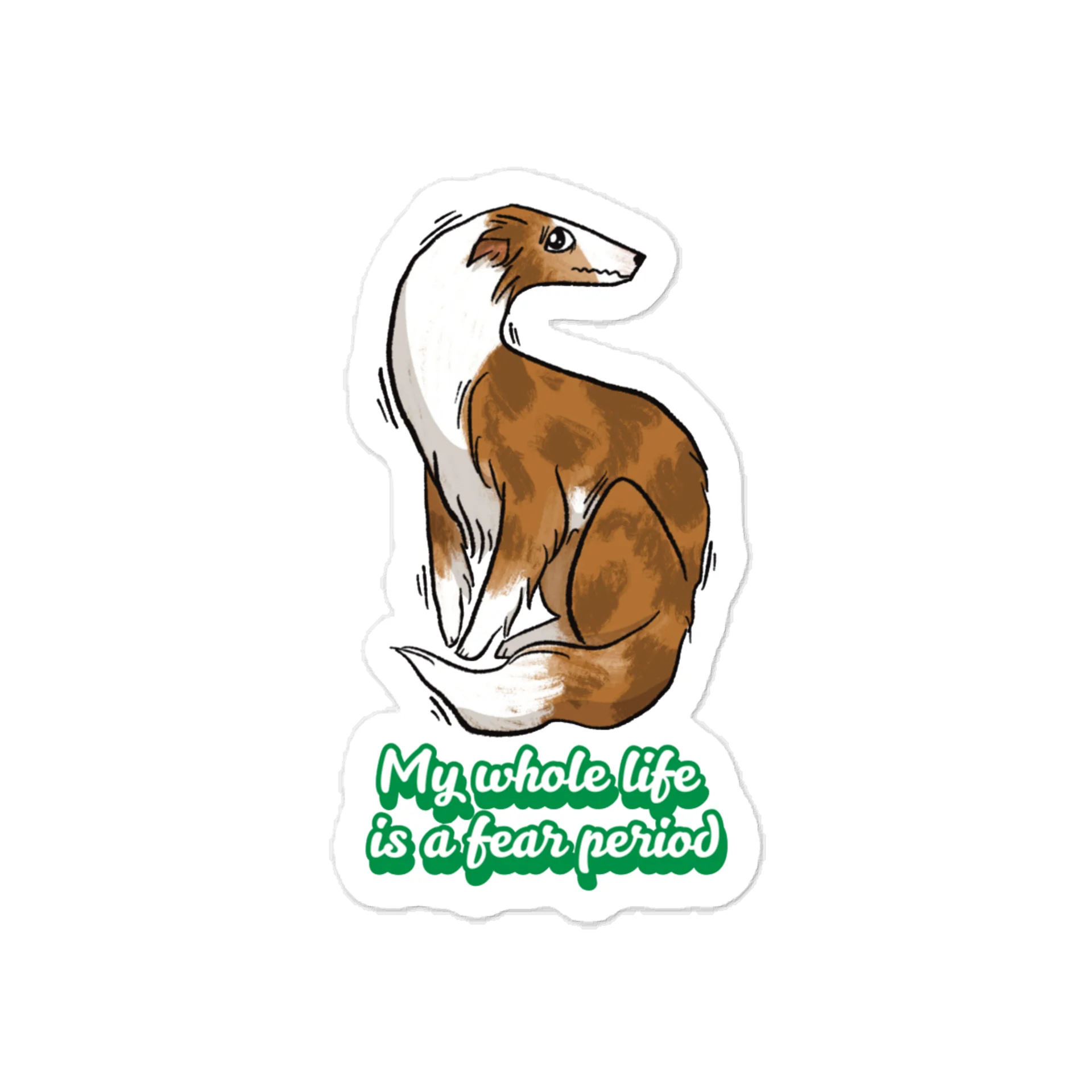 Fear Period Sticker - Irish Marked Dorito Brindle product image (1)