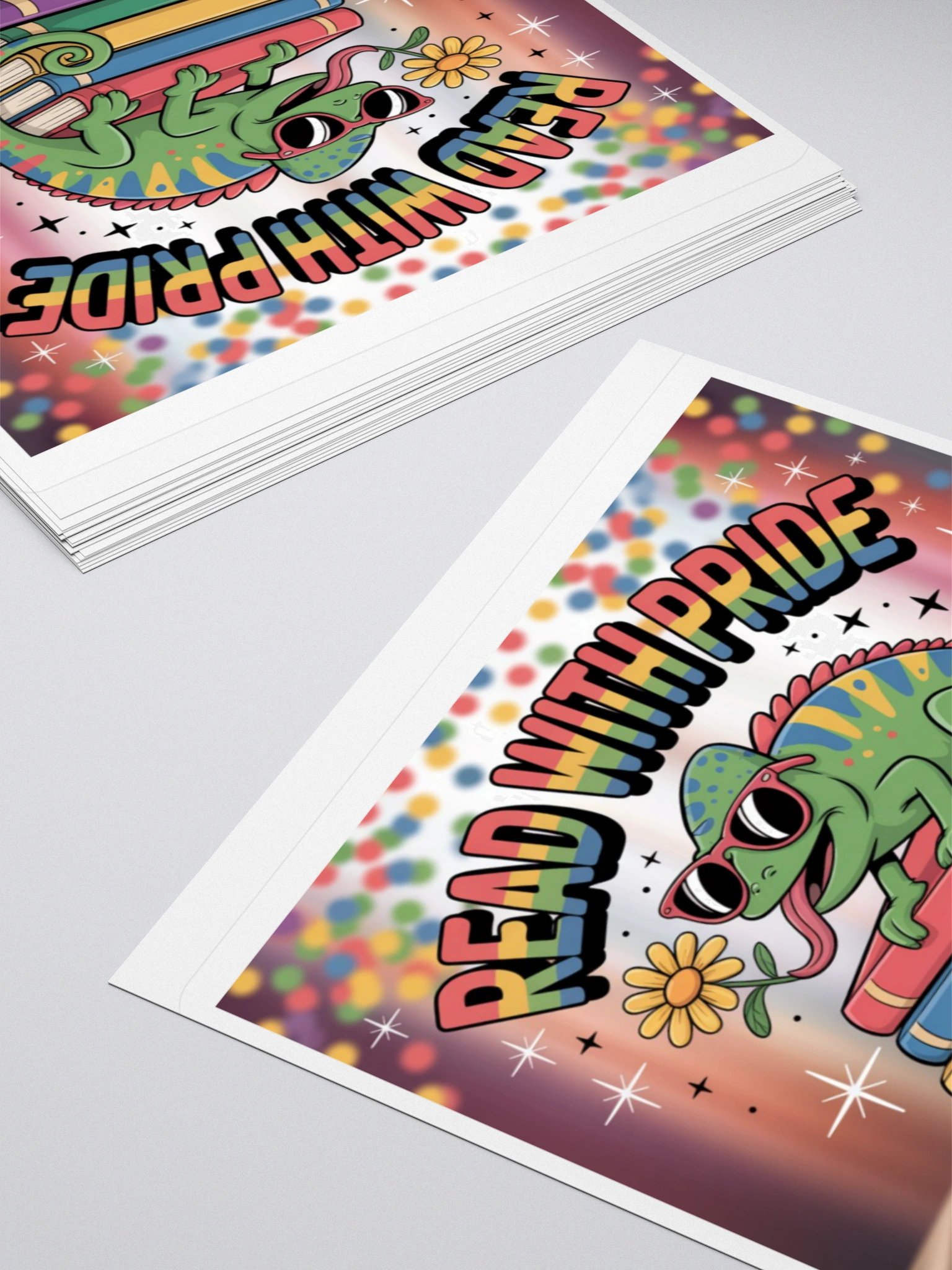 LGBTQ+ Pride Sticker - Read With Pride Chameleon Design product image (11)