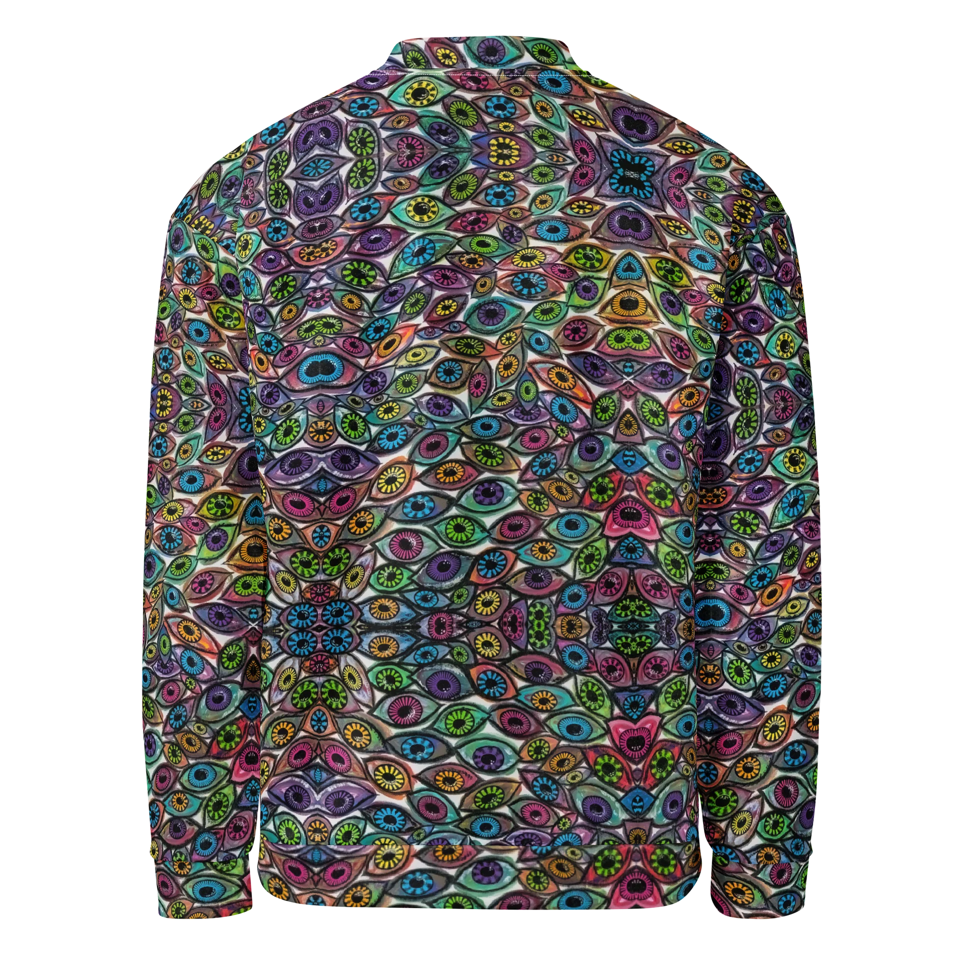 Colorful Psychedelic Eyes Bomber Jacket | Eye See You Too product image (2)