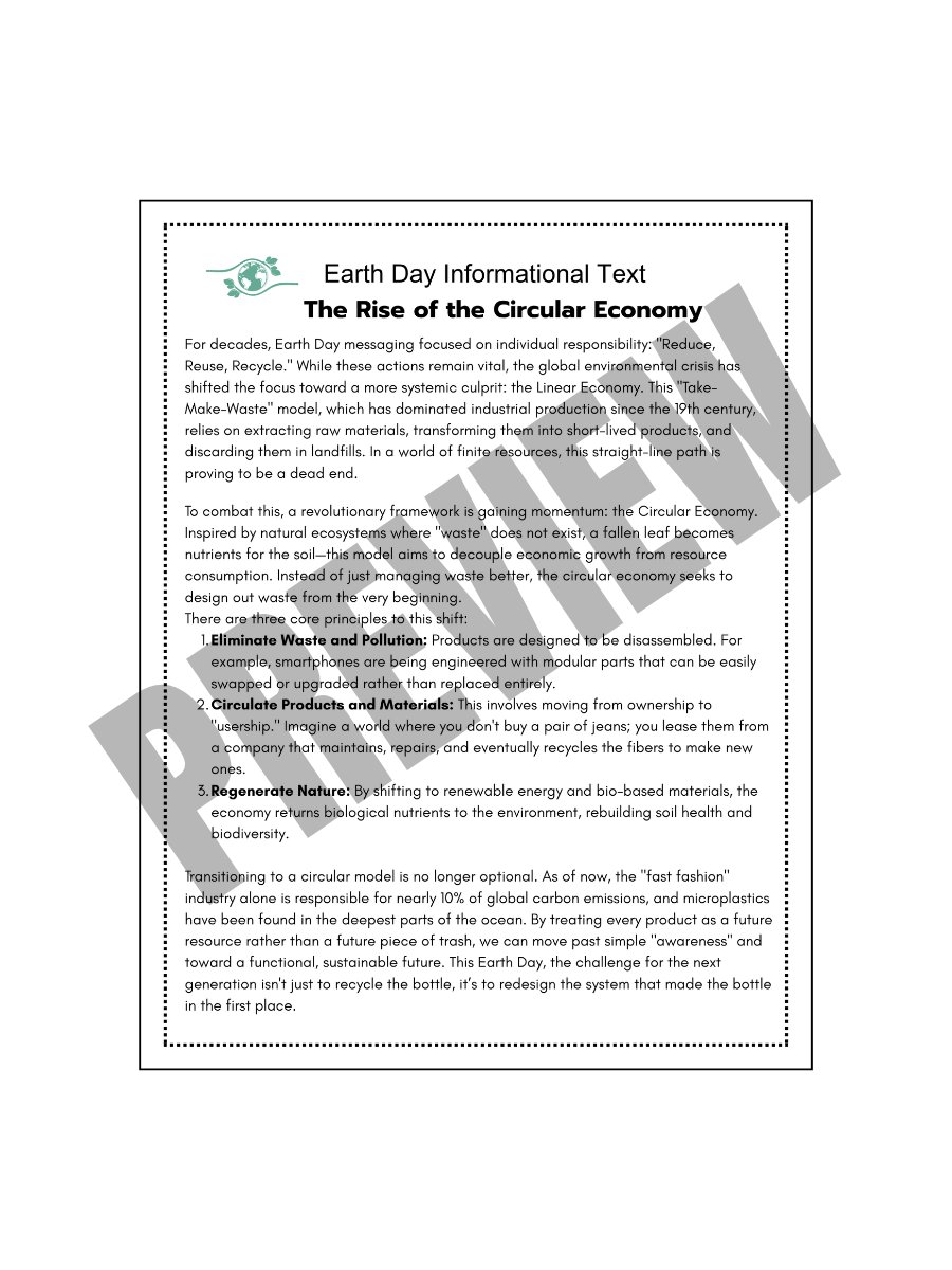 Earth Day Activity Pack Subwork High School 9th 10th 11th Grade product image (4)
