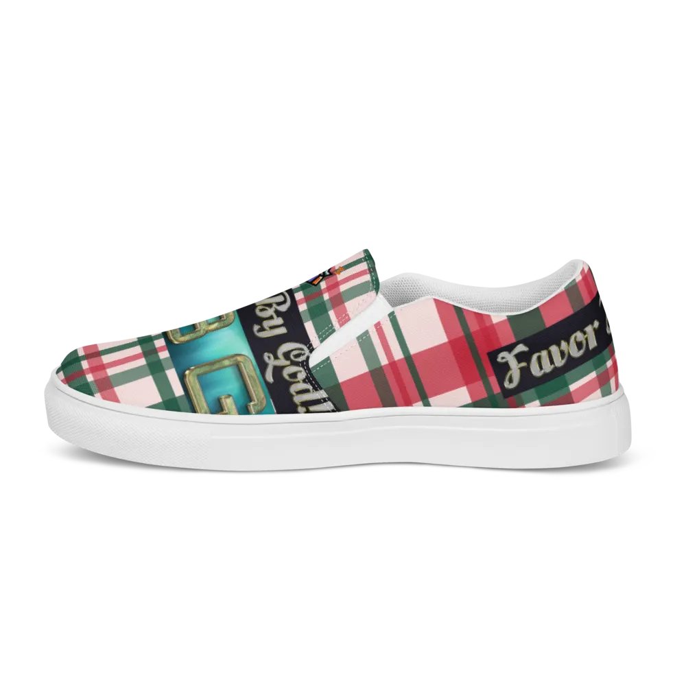 BBG Red and Green Plaid Women's Slip On product image (4)