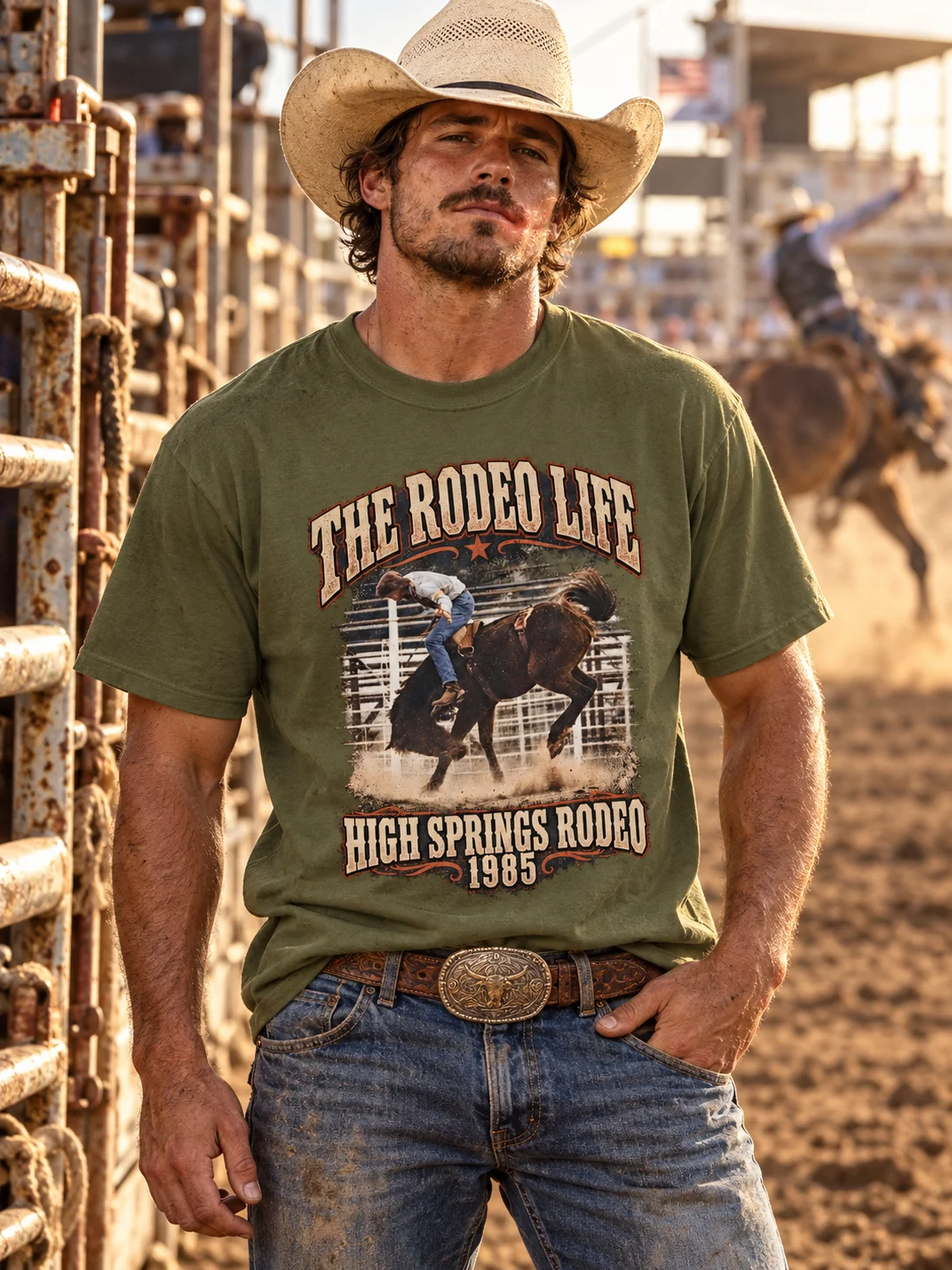 Vintage Bronc Riding Shirt — High Springs Rodeo 1985 | Broken Arena™ product image (1)