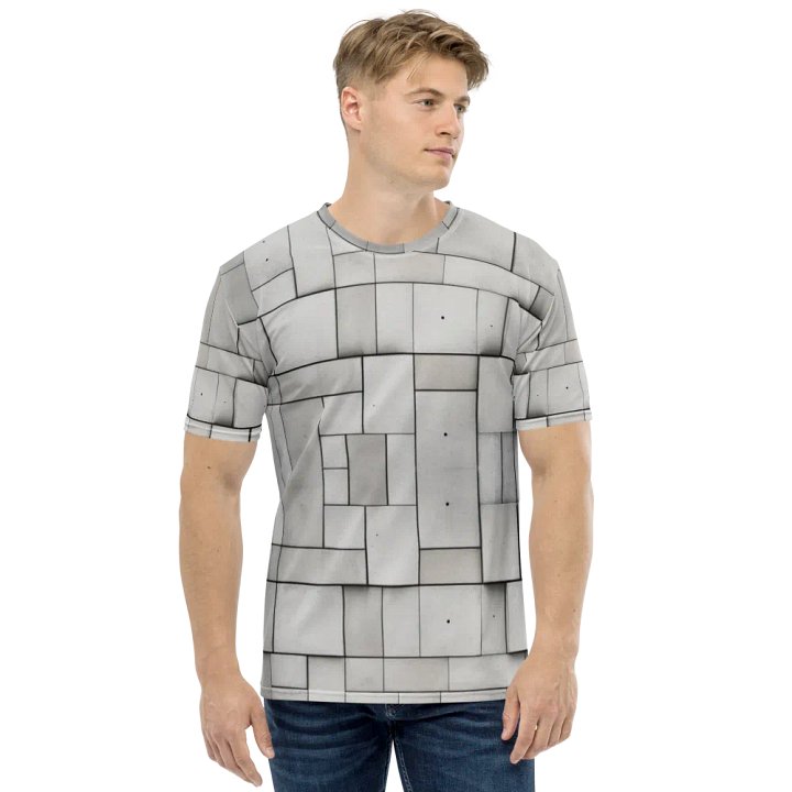 Minimalist Concrete Grid Tee - Urban Texture Art product image (1)