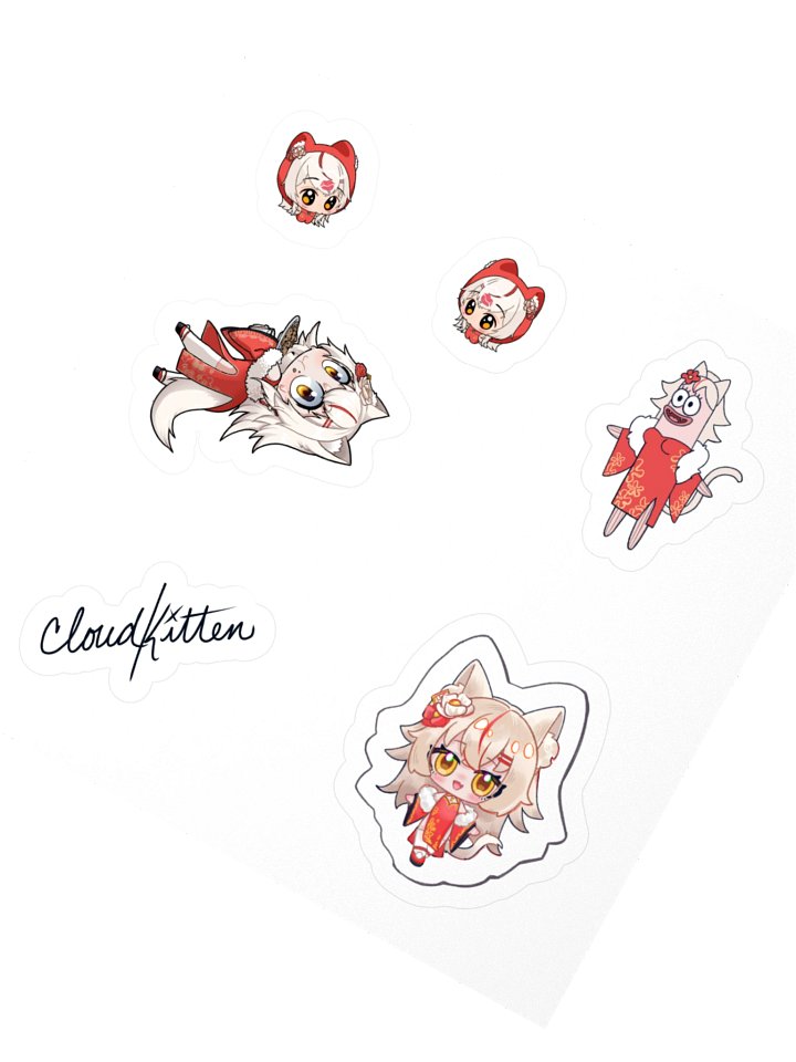cloudk1tt3n Art and Digital Signature Sticker Sheet product image (2)