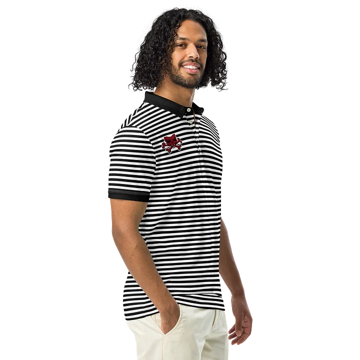 White and Blaque Red Kat Skull Polo product image (1)