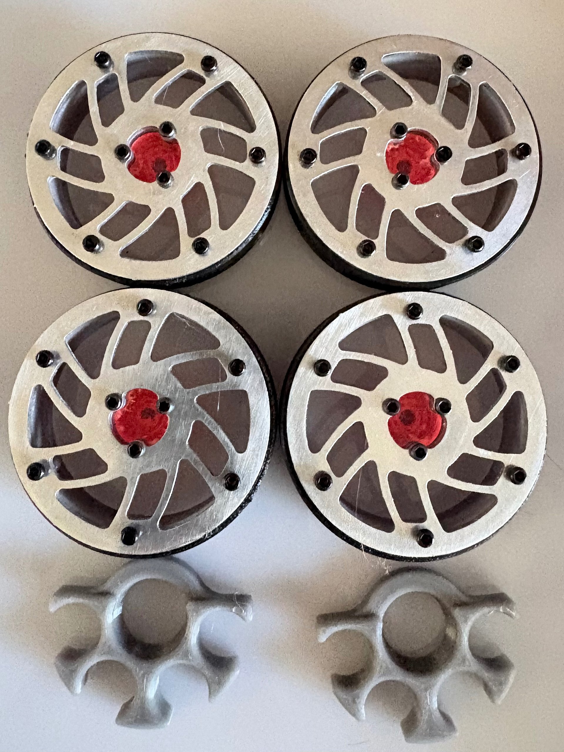 1.7" ( 44MM) High Clearance Wheels: "Vortex" (Stone/ Safety Orange) product image (1)