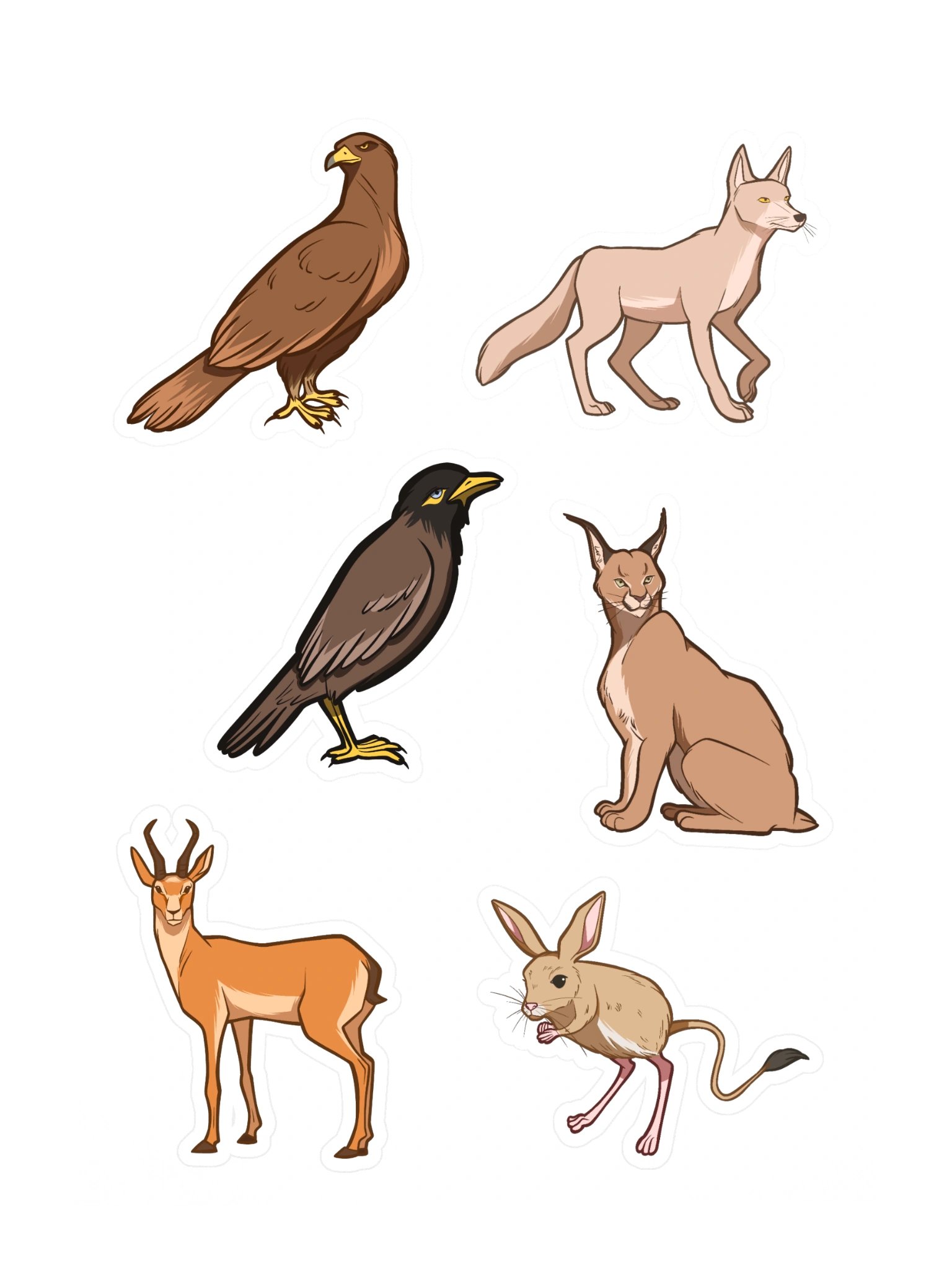 Animals of the Kazahk Steppe - Sticker Sheet #1 product image (1)