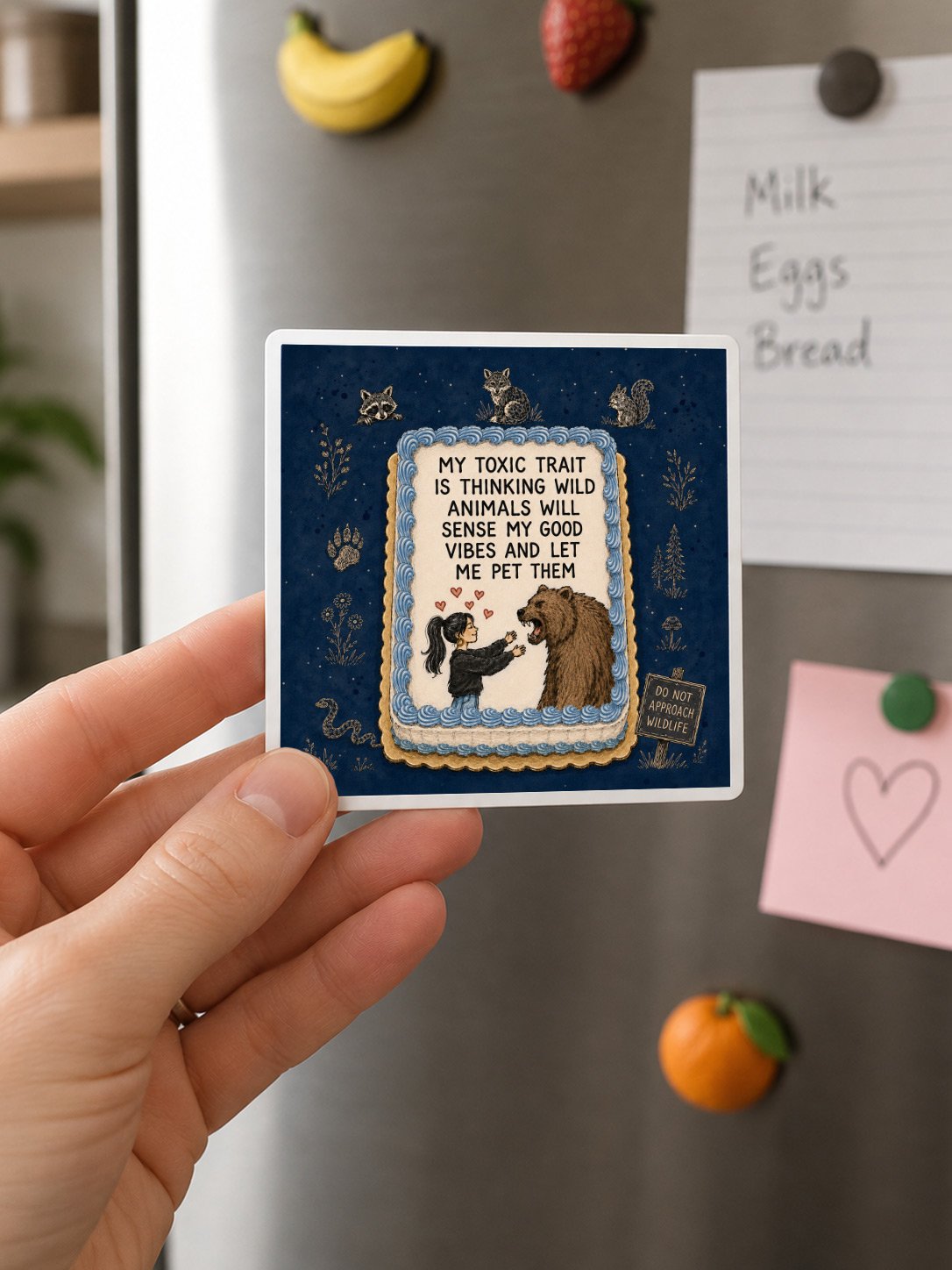 My Toxic Trait Is Thinking Wild Animals Will Sense My Good Vibes Magnet product image (1)