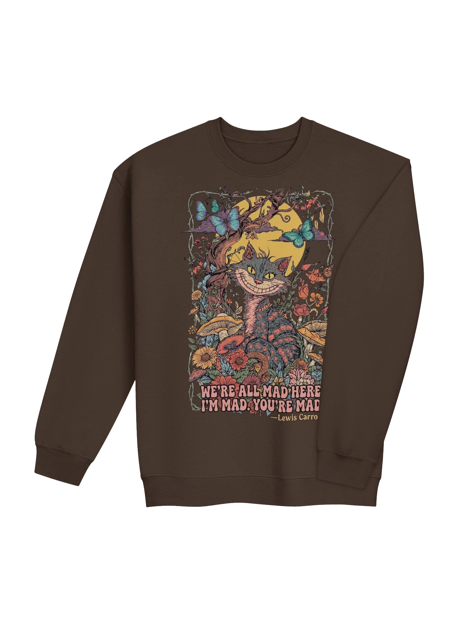 We’re All Mad Here Cheshire Cat Sweatshirt, Psychedelic Wonderland Crewneck product image (5)