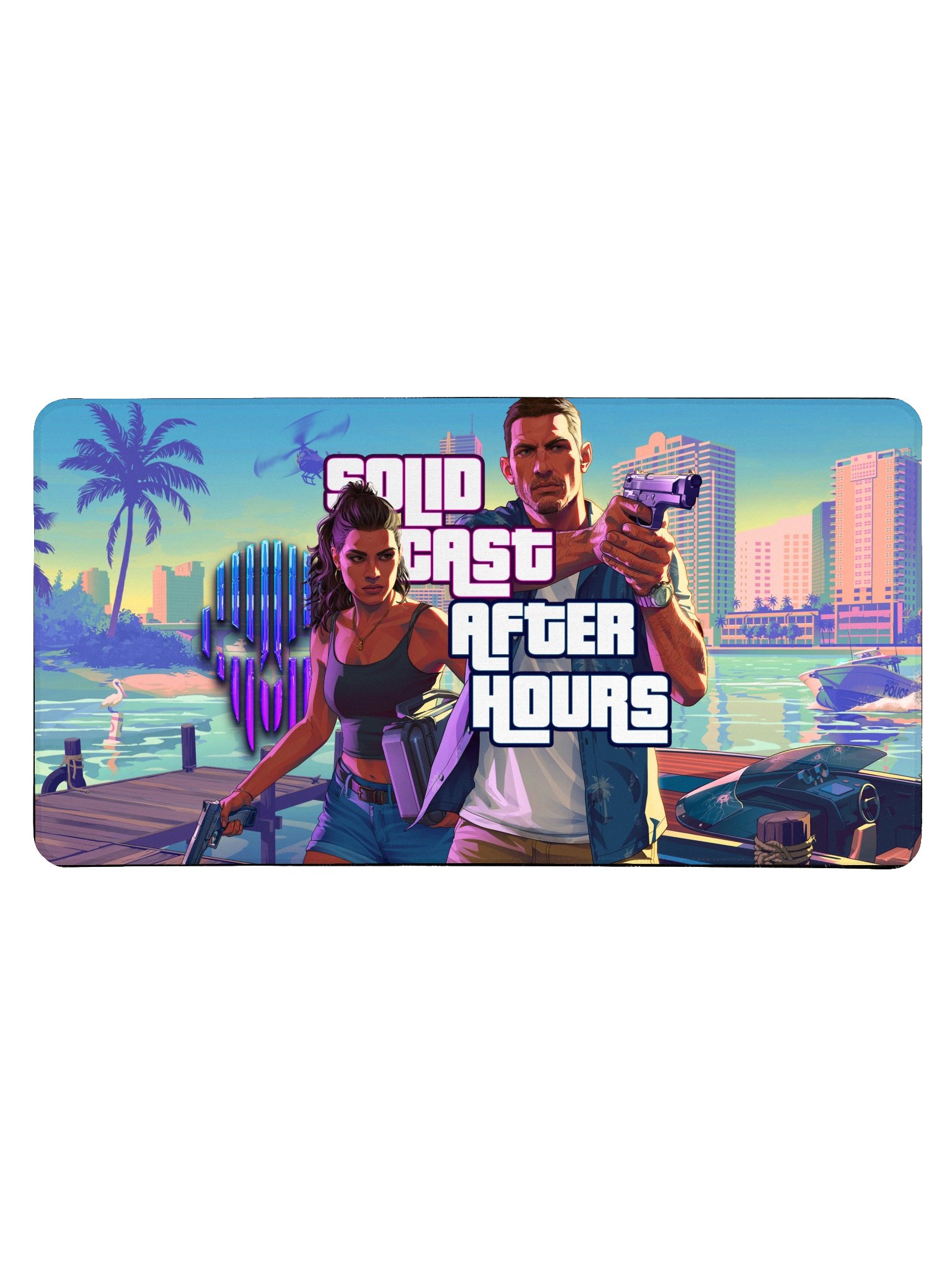SolidCast After hours Vice City Desk Mat 15.5" x 31.5" product image (1)