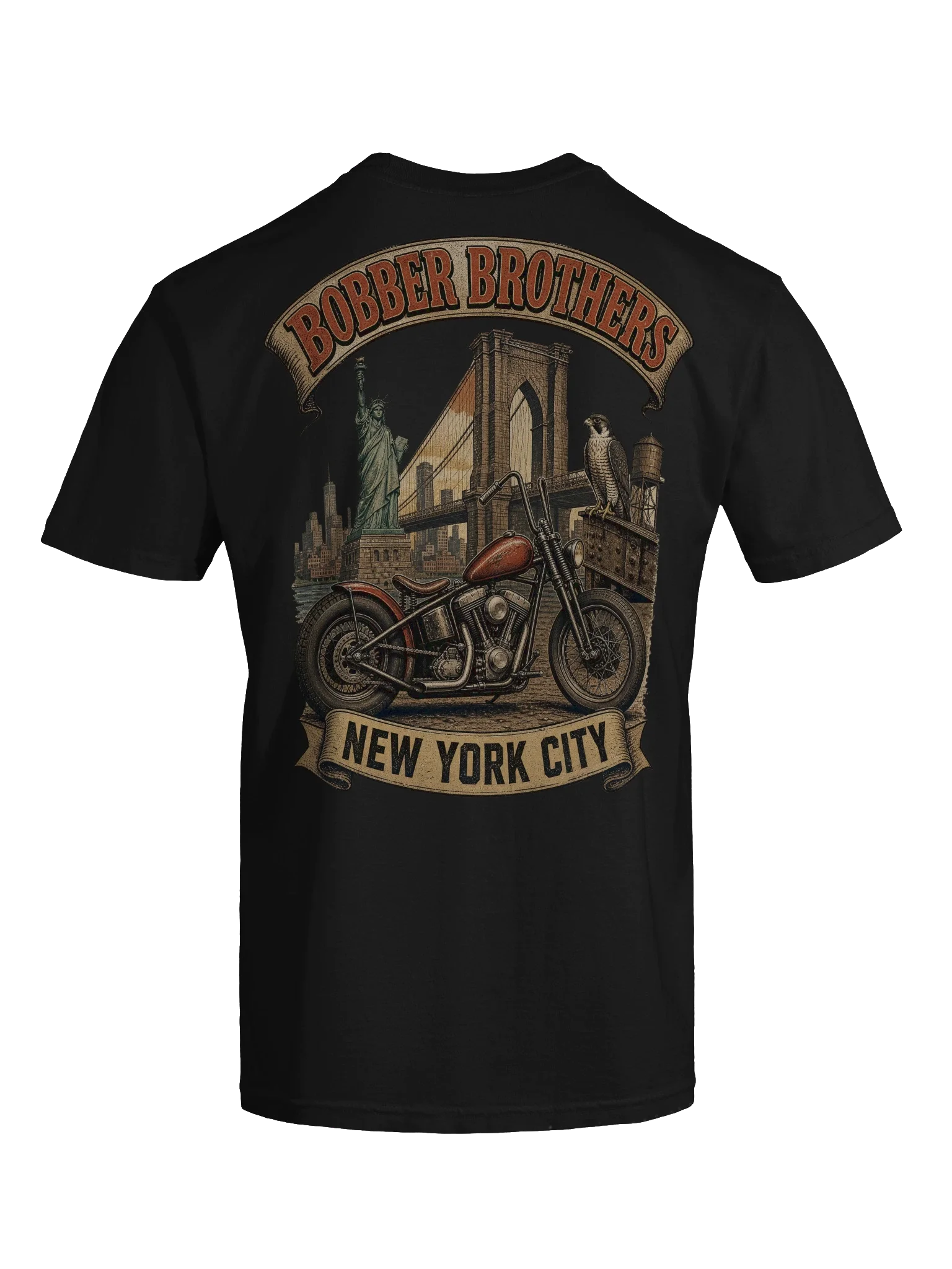 New York City motorcycle t-shirt design by Bobber Brothers