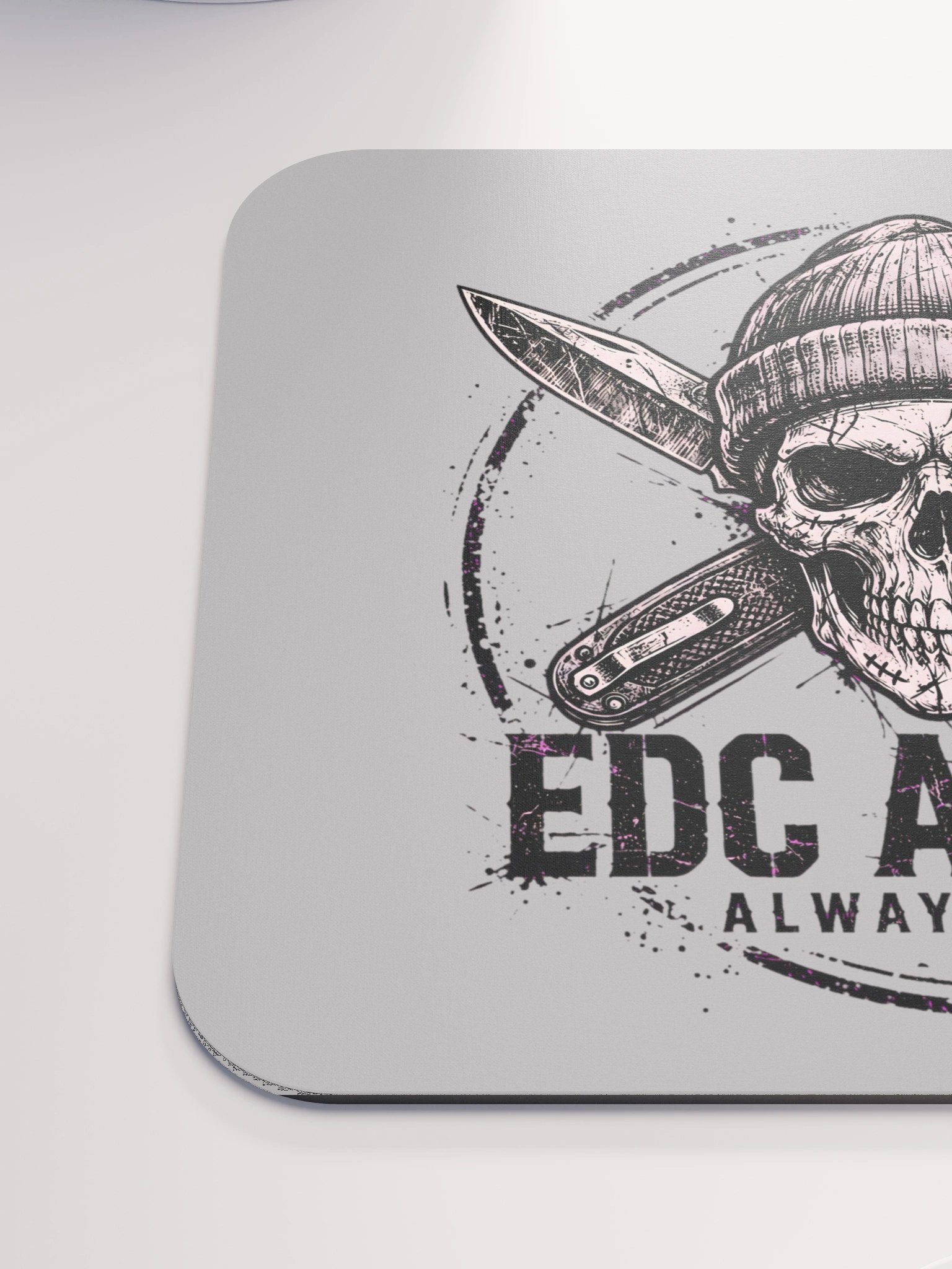 EDC Addict Tactical Desk Mat – Crossed Folding Knives & Skull Mouse Pad product image (6)