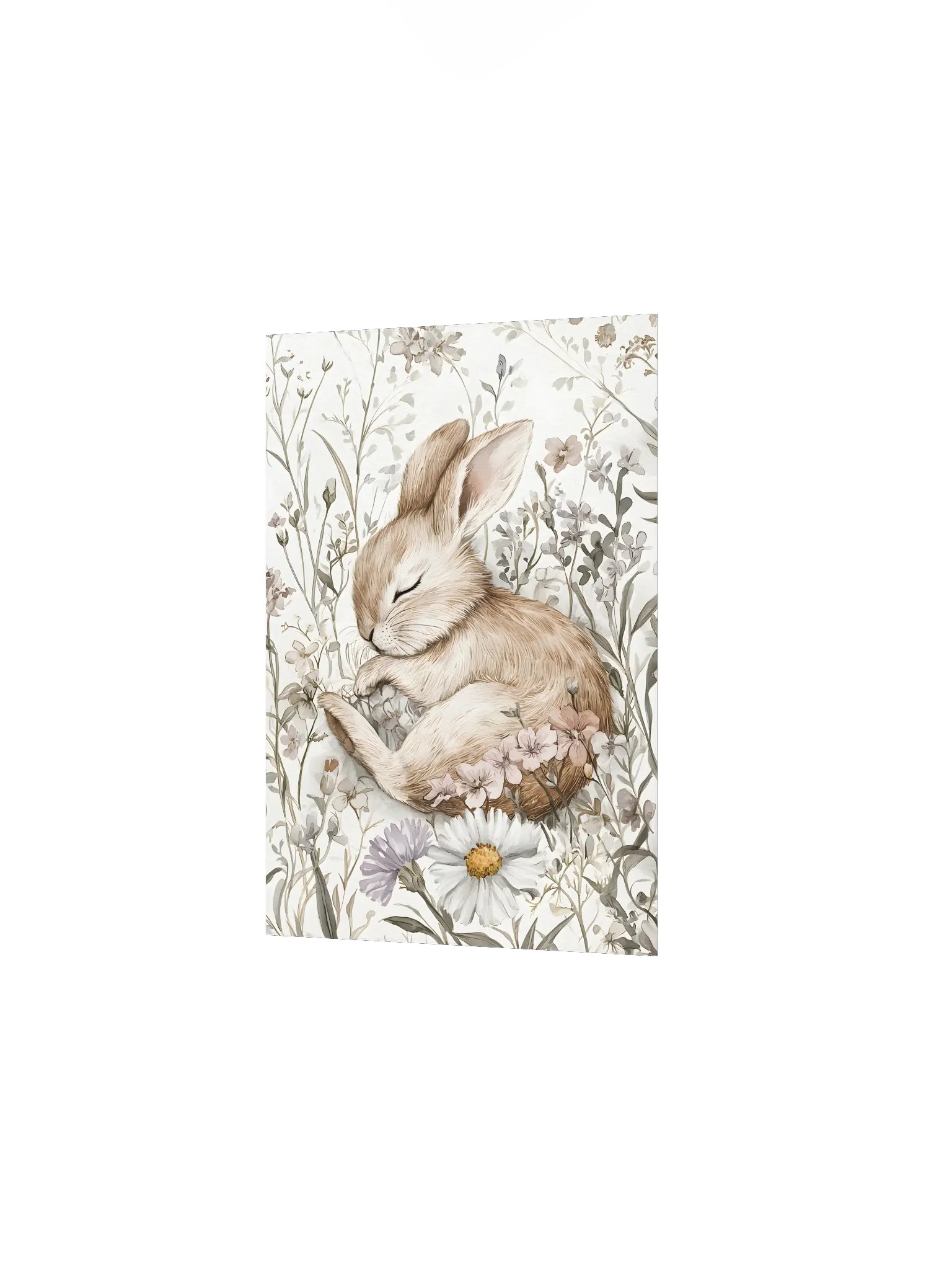 Sleeping Brown Bunny in Daisies and Wildflowers product image (3)